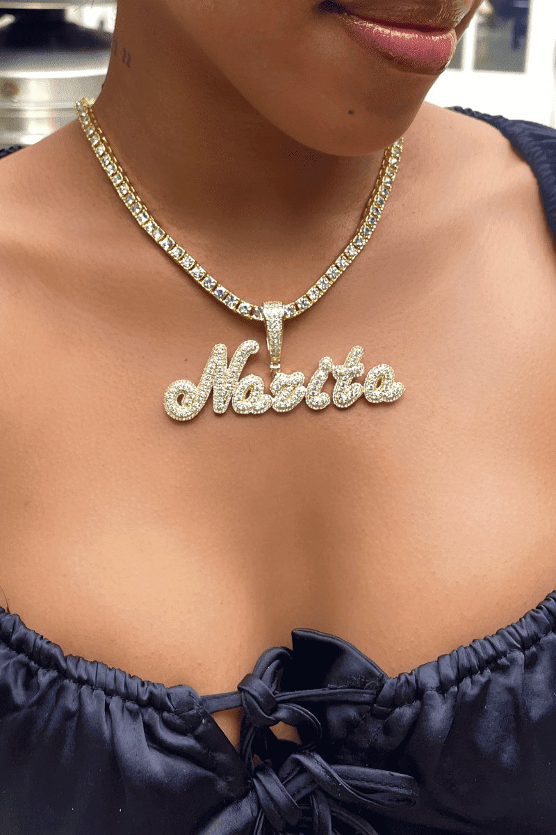 Gold Diamond Cursive Custom