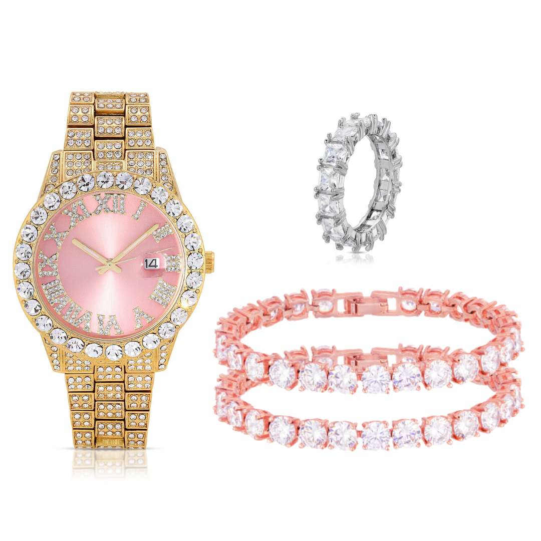 Sweet Gold & Pink Diamond Set