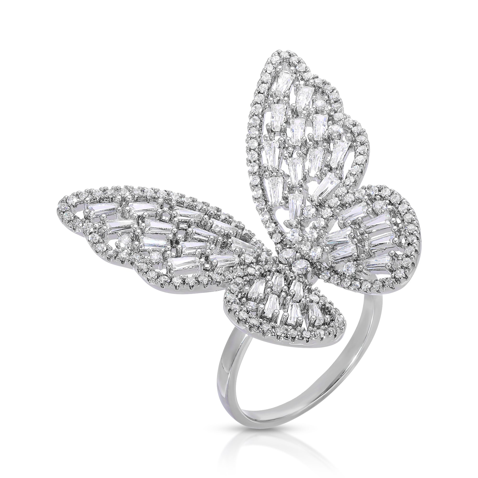 Sweet Ice Silver Butterfly Ring
