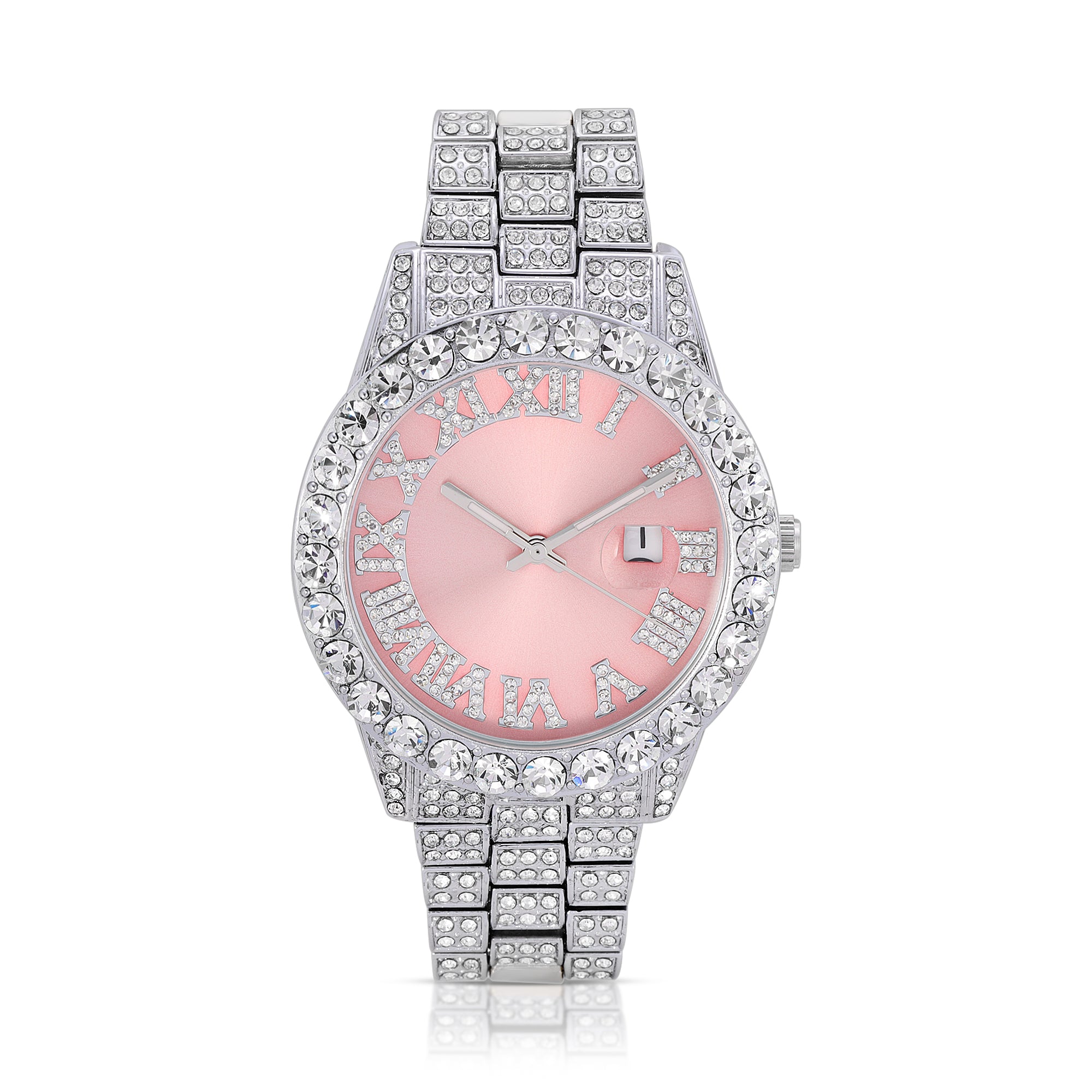 Iced Out Pink Face Watch
