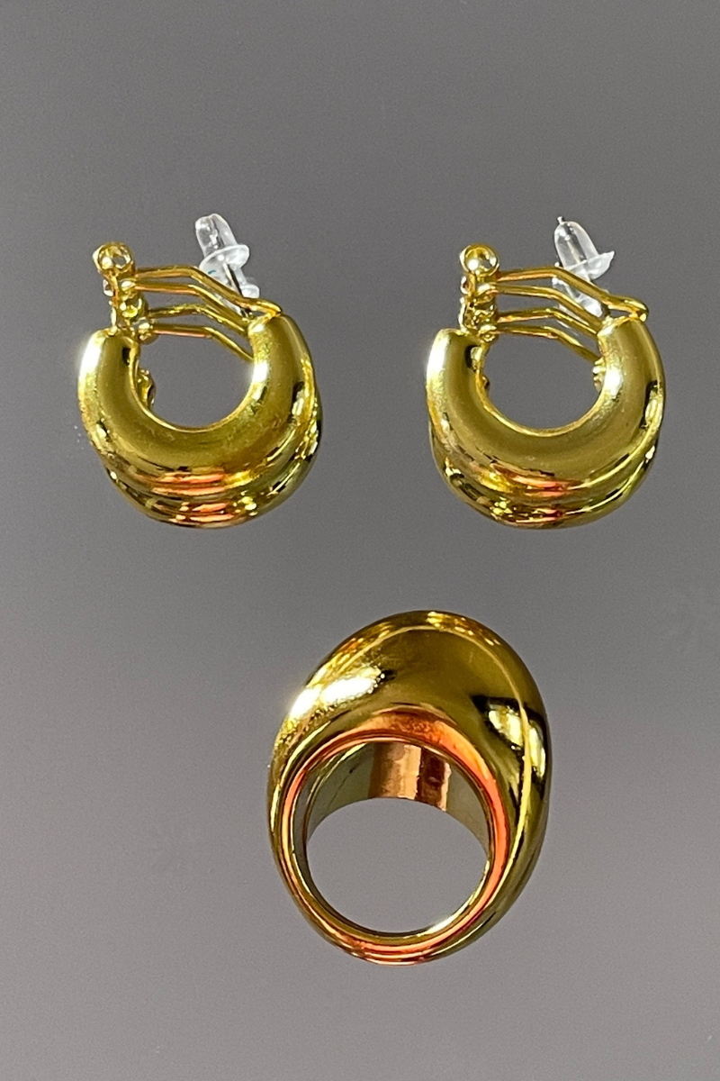 Chrome Ring and Earring Sets