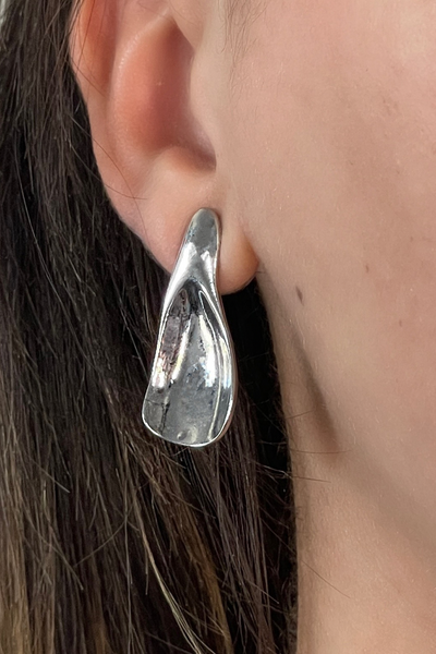 Chrome Flat Earrings